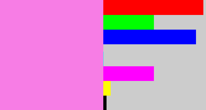 Hex color #f77de5 - purply pink