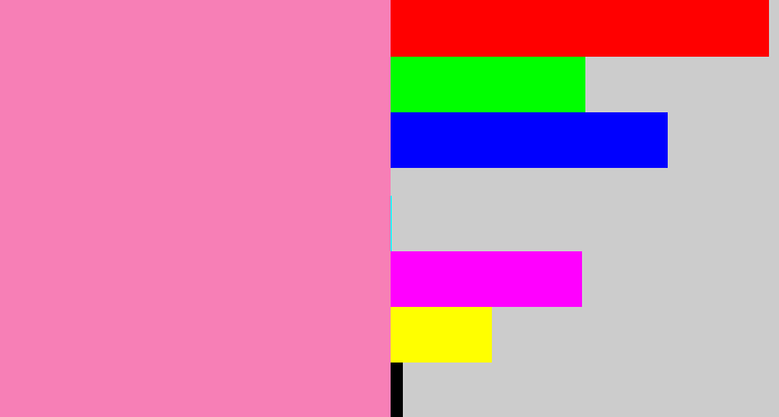 Hex color #f77fb6 - pink