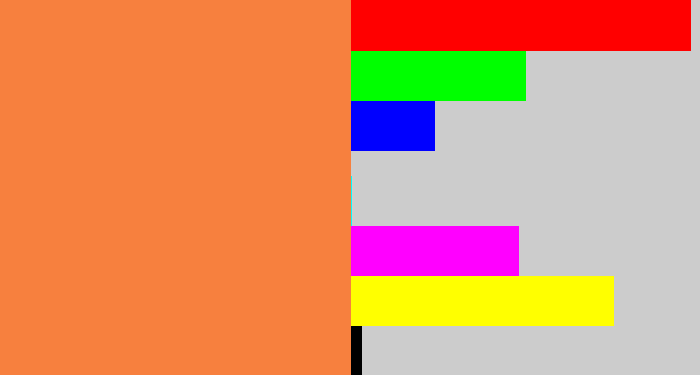 Hex color #f7803e - dusty orange