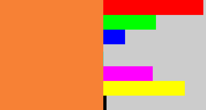 Hex color #f78135 - dusty orange