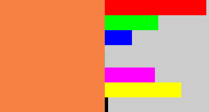 Hex color #f78143 - orangish