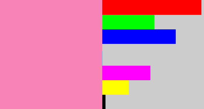 Hex color #f783b7 - pink