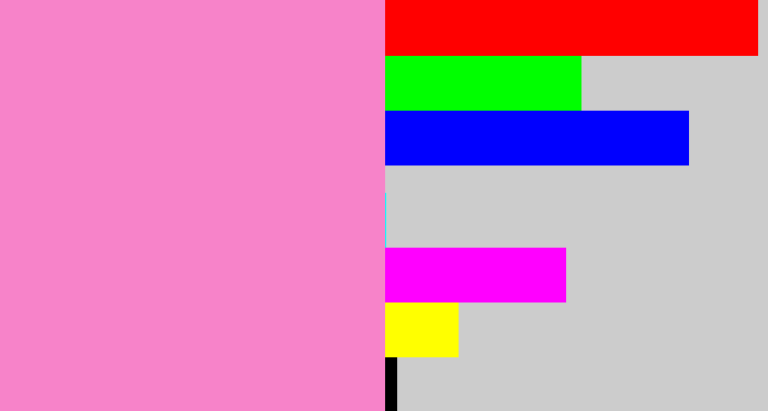 Hex color #f783c9 - bubblegum pink