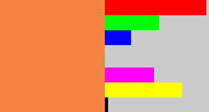 Hex color #f78441 - dusty orange