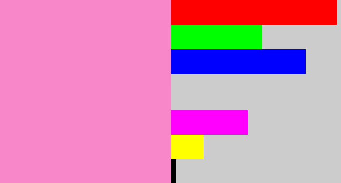 Hex color #f787c9 - bubblegum pink