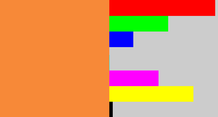 Hex color #f78938 - dusty orange