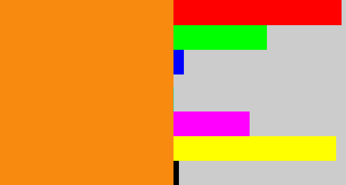 Hex color #f78a0f - tangerine