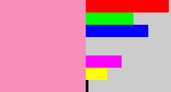 Hex color #f78fba - pink