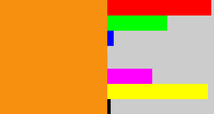 Hex color #f7900f - tangerine