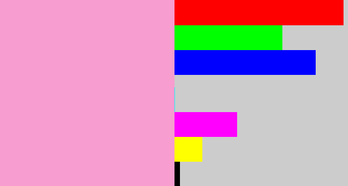 Hex color #f79dcf - powder pink