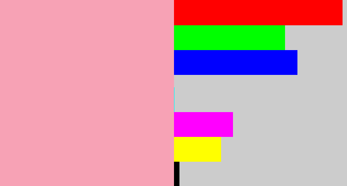 Hex color #f7a2b5 - soft pink