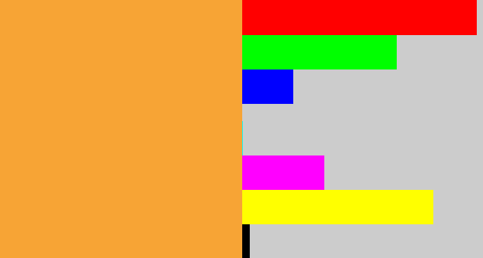 Hex color #f7a435 - mango