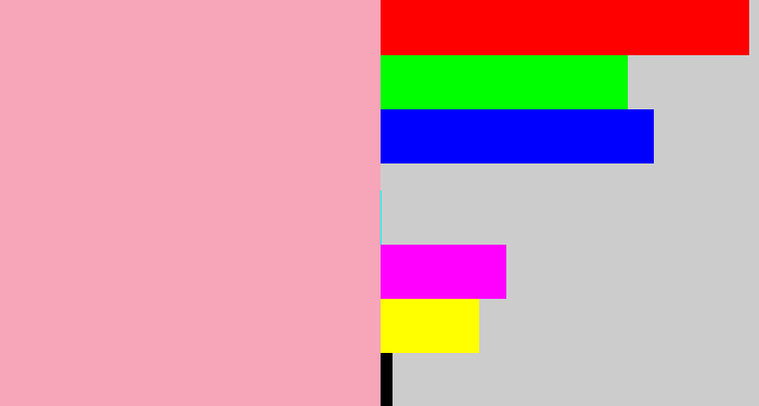 Hex color #f7a5b8 - soft pink