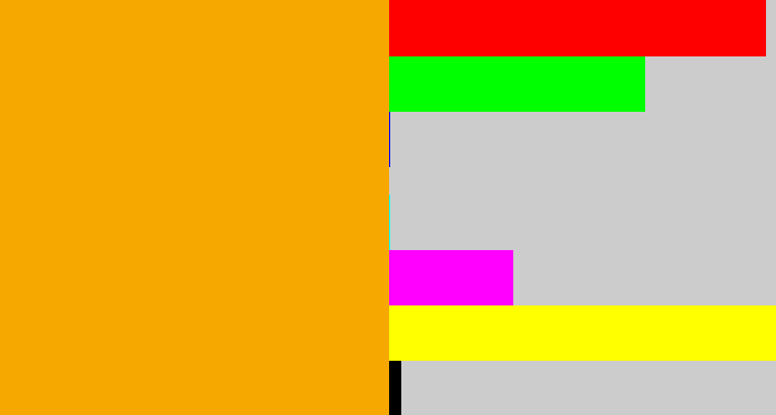 Hex color #f7a800 - orange yellow