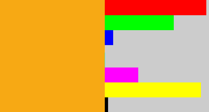 Hex color #f7a914 - squash