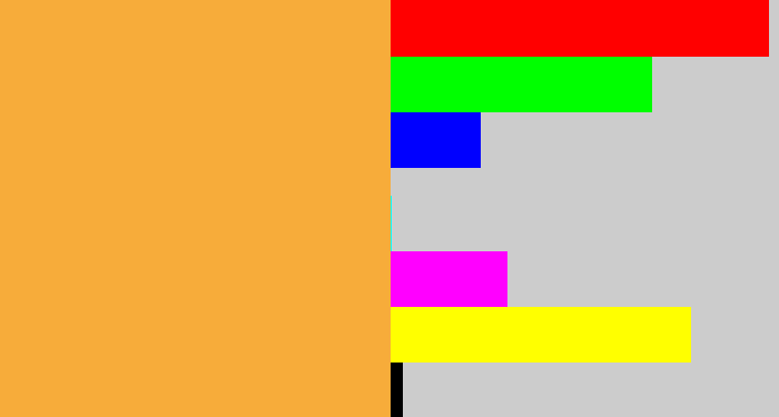 Hex color #f7ac3a - macaroni and cheese