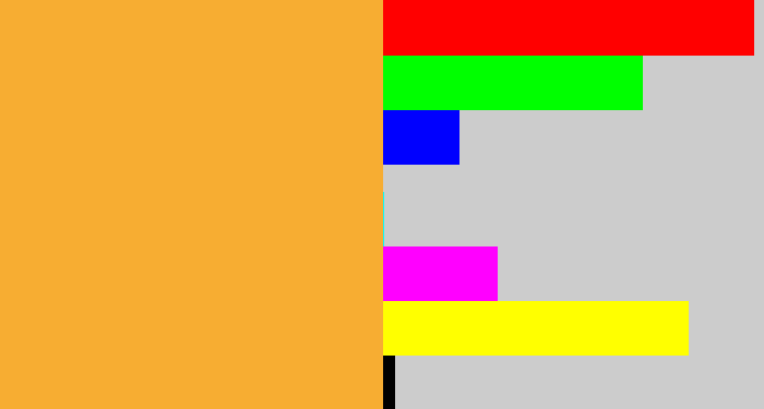 Hex color #f7ad32 - macaroni and cheese