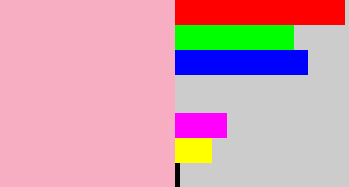Hex color #f7aec2 - soft pink