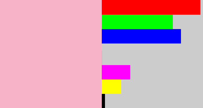 Hex color #f7b3c8 - soft pink