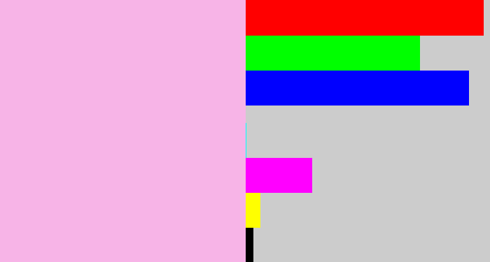 Hex color #f7b4e7 - powder pink
