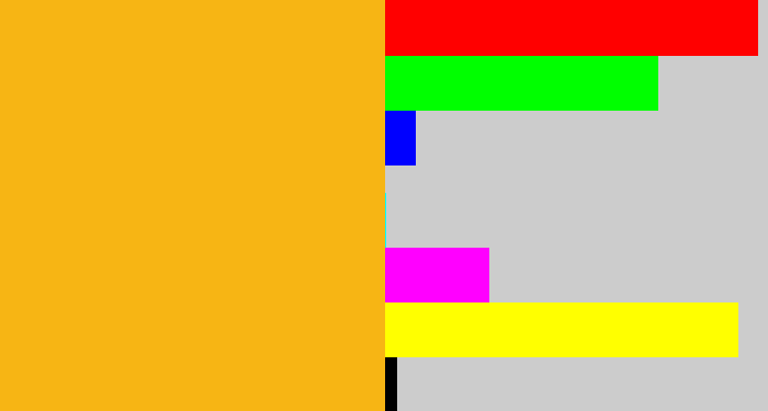 Hex color #f7b514 - orangey yellow