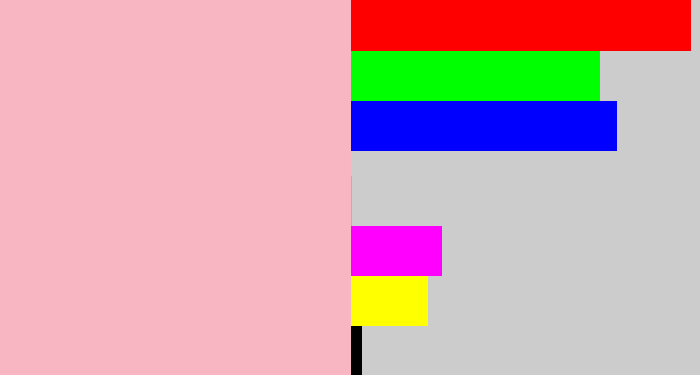Hex color #f7b6c1 - soft pink