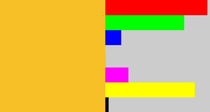 Hex color #f7c026 - orangey yellow