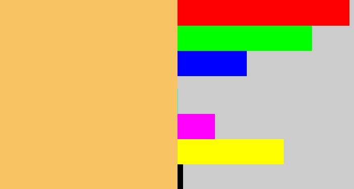 Hex color #f7c363 - light mustard