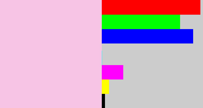 Hex color #f7c4e6 - light pink