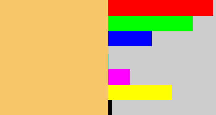 Hex color #f7c666 - light mustard