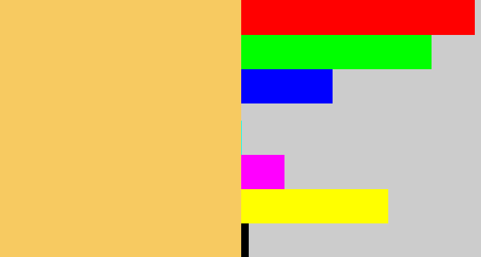 Hex color #f7ca61 - light mustard