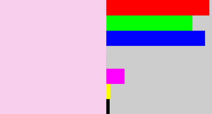 Hex color #f7ceec - light pink