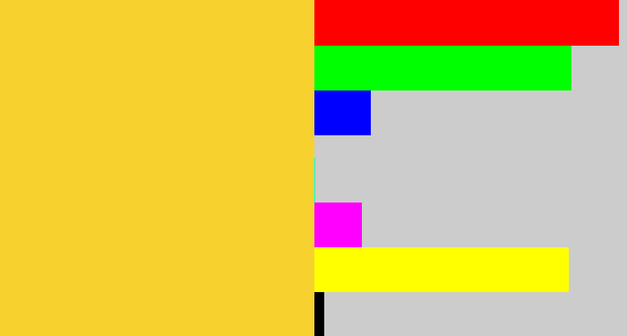 Hex color #f7d22f - sun yellow