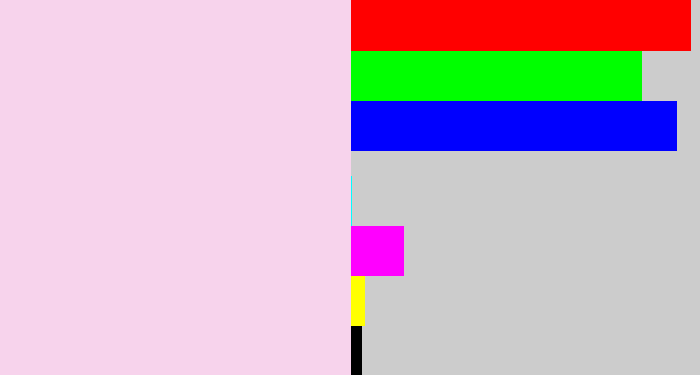 Hex color #f7d3ec - light pink