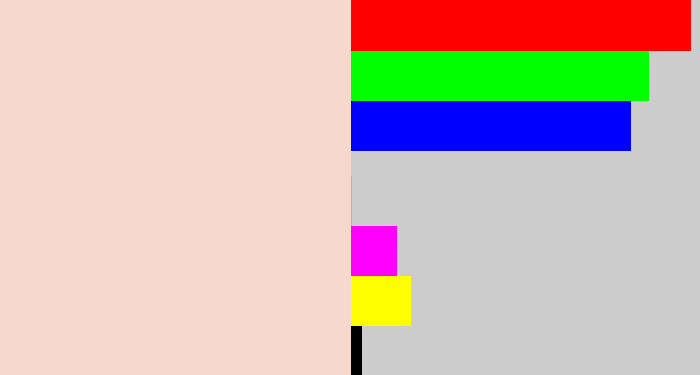 Hex color #f7d8cc - pale pink