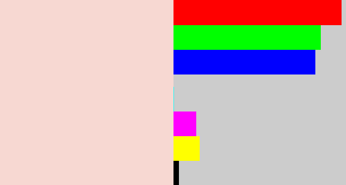 Hex color #f7d8d2 - pale pink