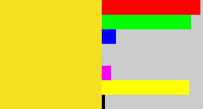 Hex color #f7e023 - sun yellow