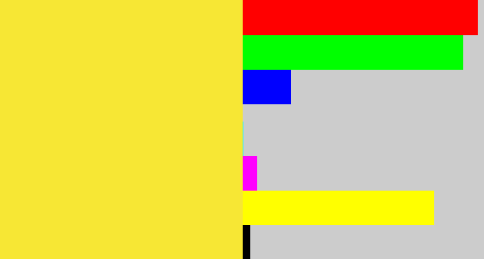 Hex color #f7e734 - off yellow