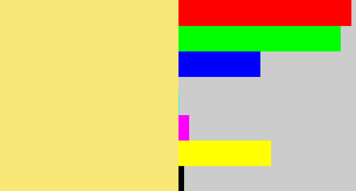 Hex color #f7e776 - sandy yellow
