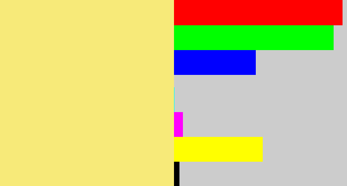 Hex color #f7ea79 - sandy yellow