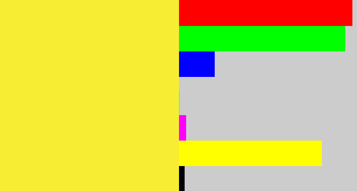 Hex color #f7ed32 - off yellow