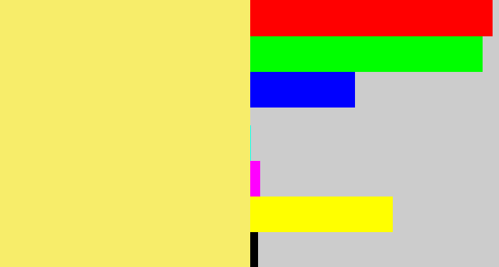 Hex color #f7ed6a - yellowish