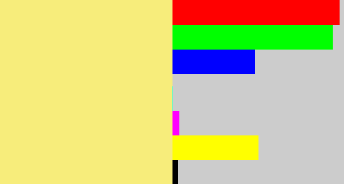 Hex color #f7ed7b - sandy yellow