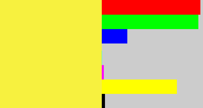 Hex color #f7f13f - off yellow