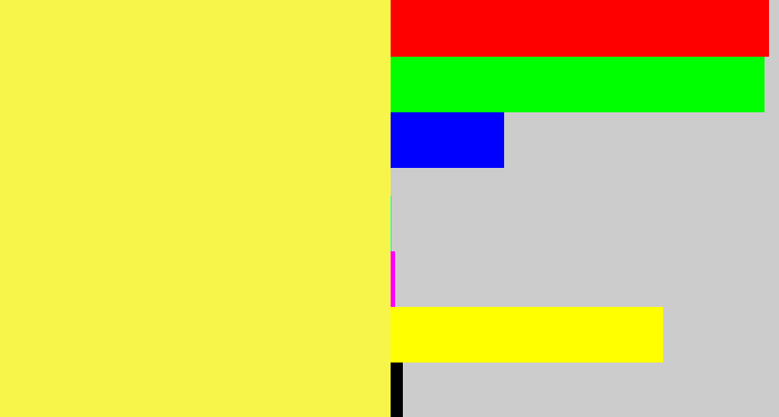 Hex color #f7f549 - banana yellow