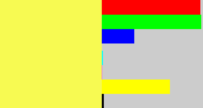 Hex color #f7fa52 - lemon