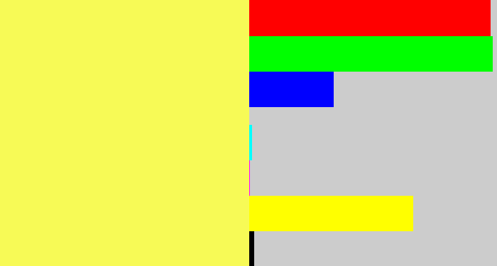 Hex color #f7fa56 - lemon