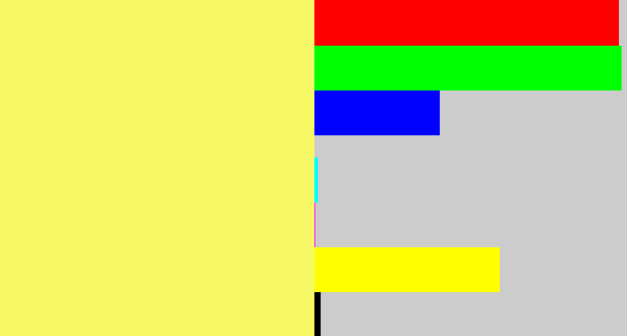 Hex color #f7fa66 - canary