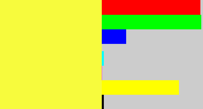 Hex color #f7fb3d - lemon yellow