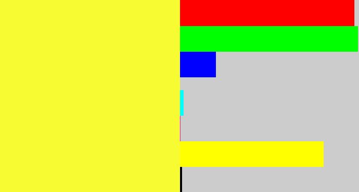 Hex color #f7fc32 - lemon yellow